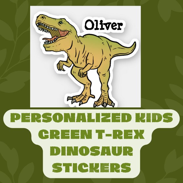Stickers Dinosaure T-REX vert pour enfants personn (Créateur téléchargé)