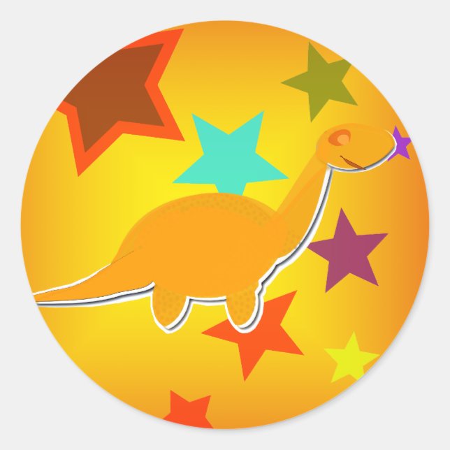 Stickers Dinosaures Étoiles Couleur (Devant)