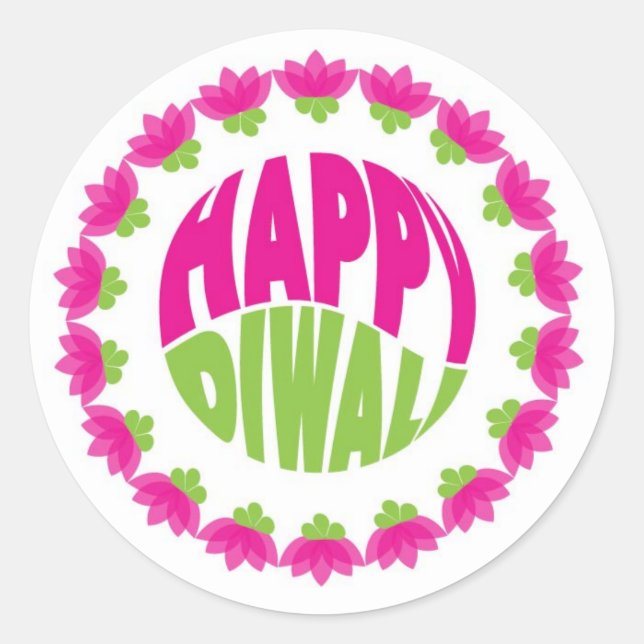 Stickers Diwali Rond Happy (Devant)
