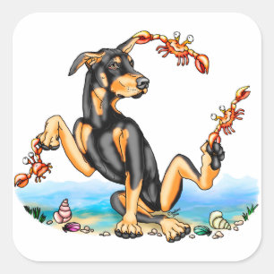 Stickers Doberman Noir Pinscher Kinda Crabby