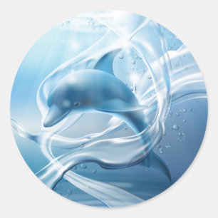 stickers Dolphin bleu