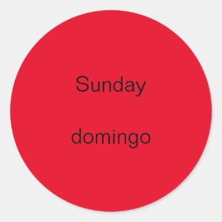 Stickers dominical domingo anglais à espagnol