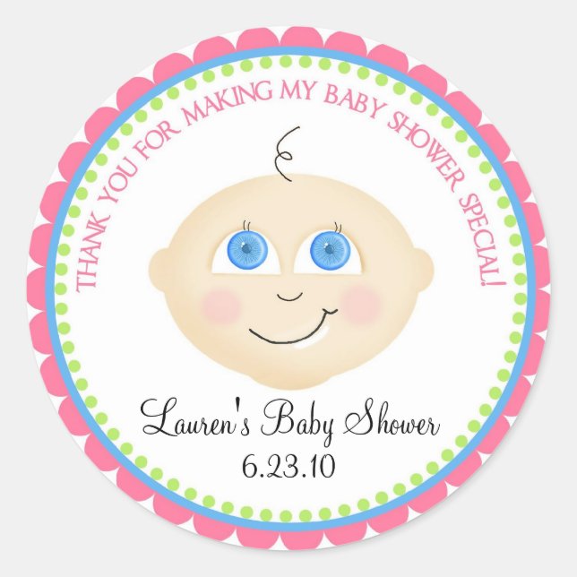 Stickers Douche visage bébé doux (Devant)