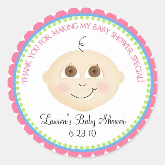 Stickers Douche visage bébé doux (Devant)