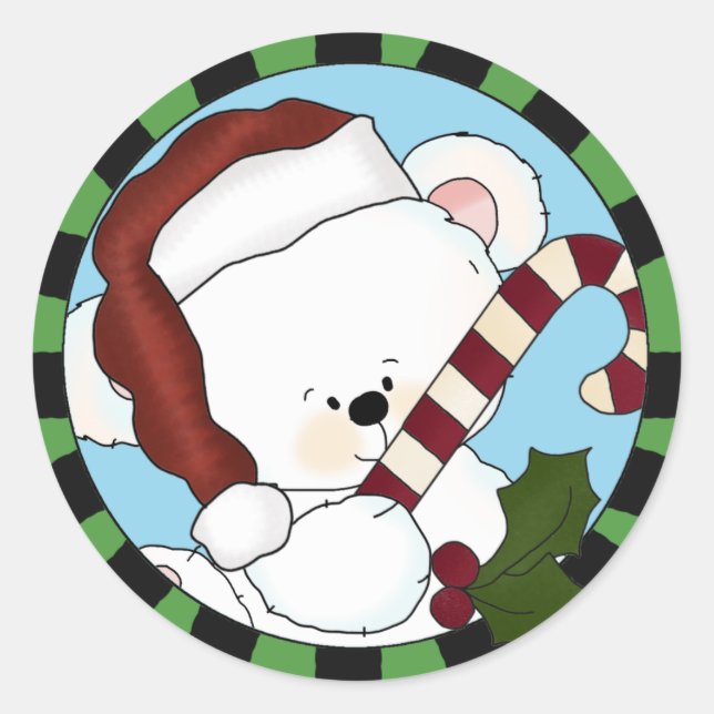 Stickers d'ours de Père Noël (Devant)
