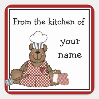 Stickers d'ours en peluche de cuisine personnalisé
