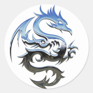 stickers dragon à deux tons