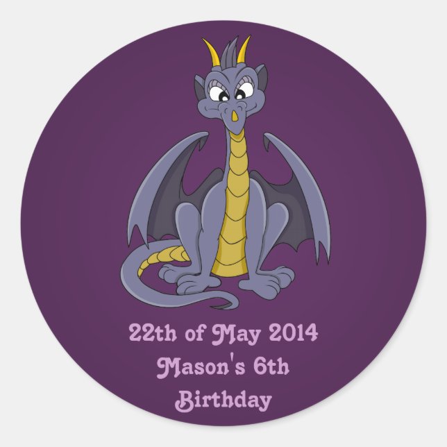 Stickers dragon violet (Devant)