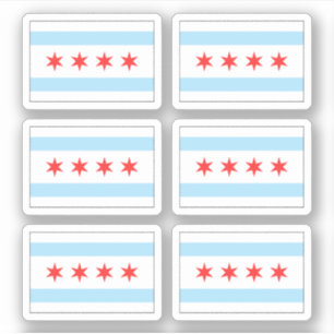 stickers drapeau de Chicago, ensemble de six