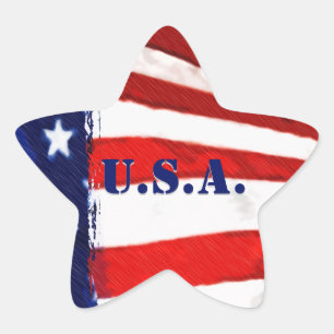 Stickers Drapeau de forme étoile des États-Unis