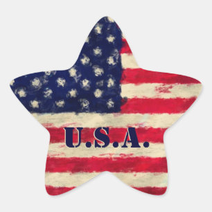 Stickers Drapeau Drapeau Peinture Art Style