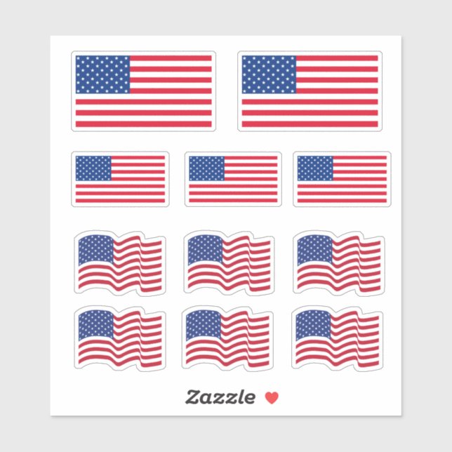 Stickers drapeaux américains (Feuille)