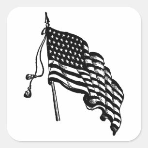 Stickers Drapeaux américains vintages et rétro