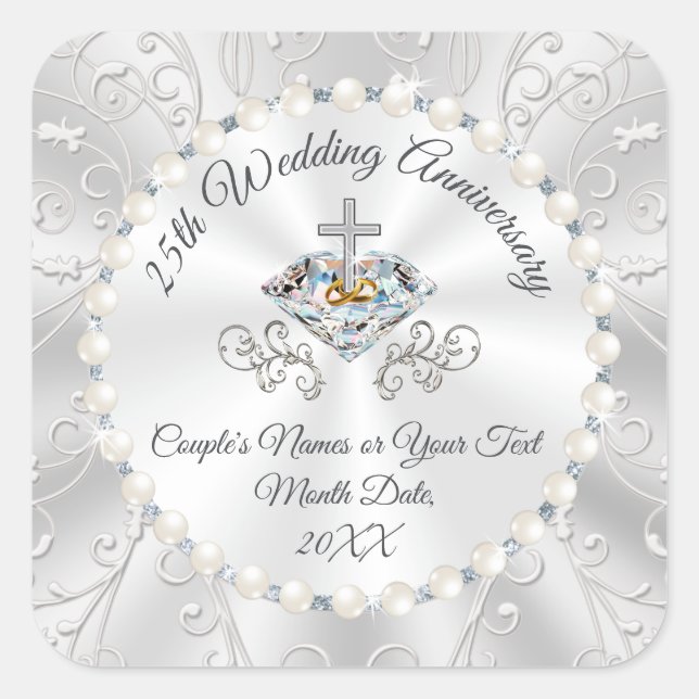 Stickers du 25e anniversaire bon marché pour les f (Devant)