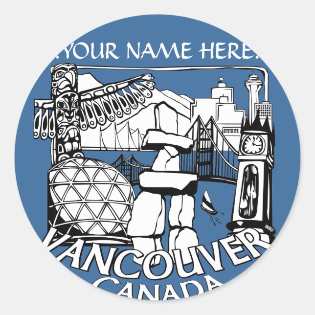 Stickers du Canada de Vancouver Totem Poteau (Devant)