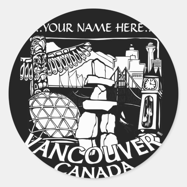Stickers du Canada de Vancouver Totem Poteau (Devant)