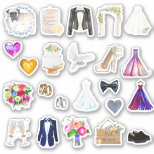 Stickers du jour de mariage