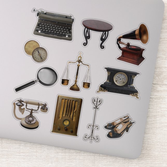 Stickers du journal des articles vintages jeu 2 (Détail)