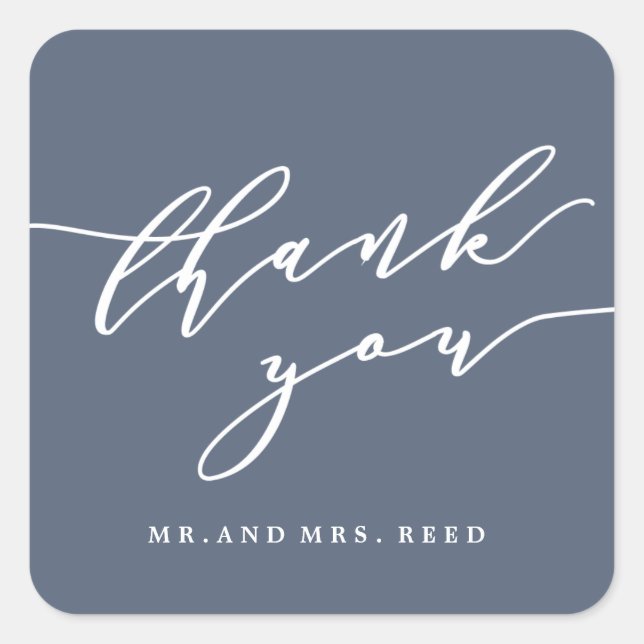 stickers dusty blue merci de m et mme (Devant)