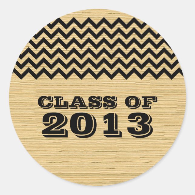 Stickers Ebony Rustic Chevron Graduation (Devant)