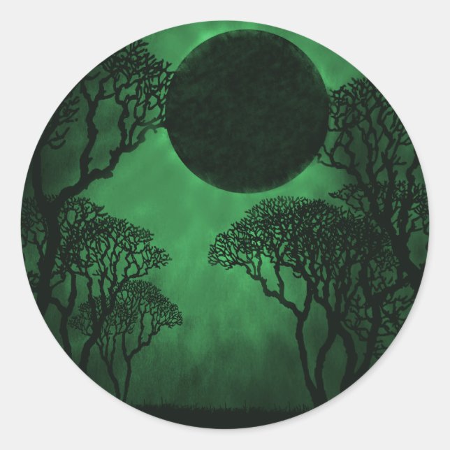 Stickers Éclipse Forêt Sombre, Vert (Devant)