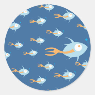 Stickers Ecole de Poissons Planètes Organiques