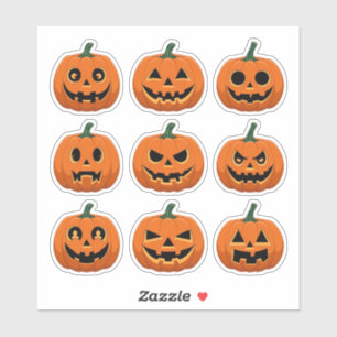 Stickers éffrayant Jack-o’Lantern Visages Scrapboo