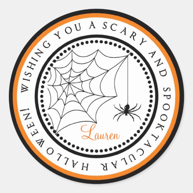 Stickers éffrayant Spider Web Halloween Favoriser (Devant)