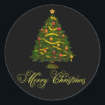 Stickers élégant Black Green Christmas Tree<br><div class="desc">Élégants stickers de sapin de Noël noir et vert.</div>