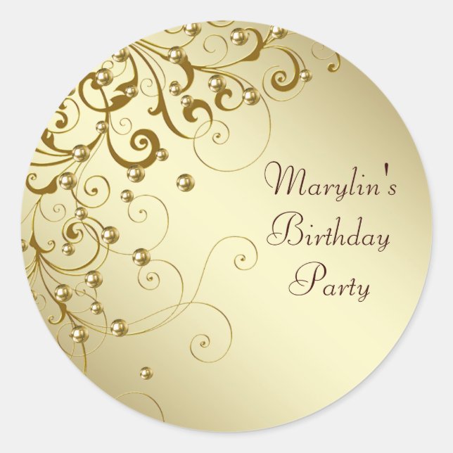 Stickers Elegant Gold Swirl (Devant)