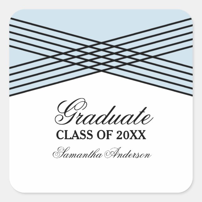 Stickers élégants déco bleu Graduation (Devant)