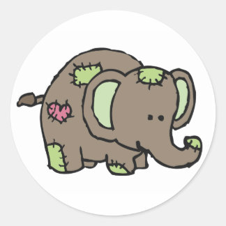 Stickers Eléphant Patchwork - Vert et Brown