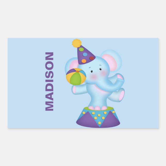 Stickers éléphants de cirque personnalisés (Devant)
