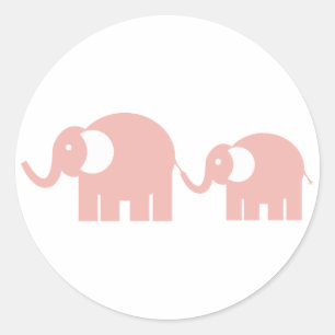 Stickers Eléphants Roses