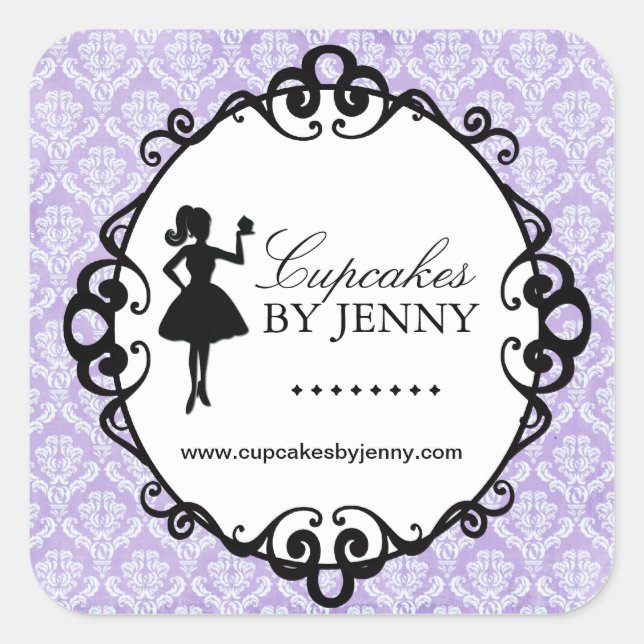 Stickers Emballage Silhouette Cupcake (Devant)
