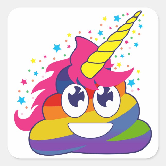 Stickers Emoji Arc-en-ciel Unicorne Poop (Devant)