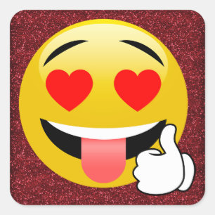 Stickers Emoji au coeur de la Glitterie Rouge