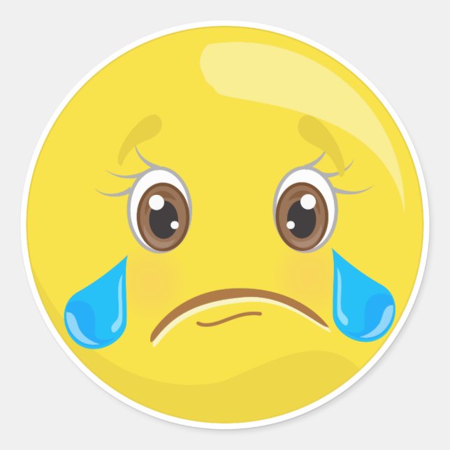 Stickers Emoji Pleurant Triste (Devant)