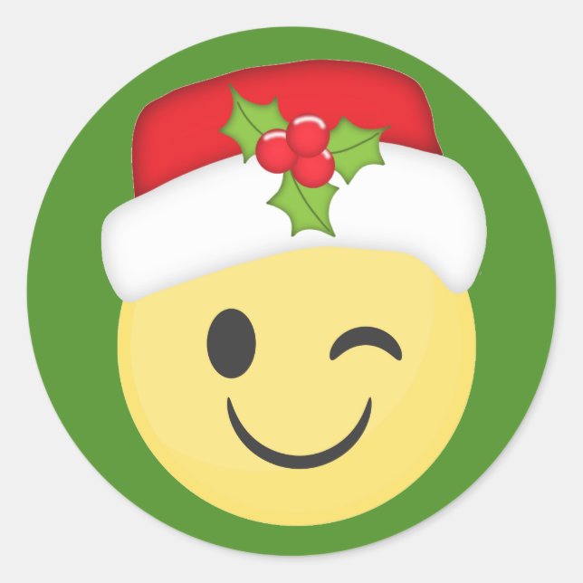 Stickers Emoji Wink de Noël (Devant)