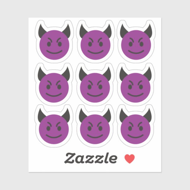 Stickers Emoticon Diable Face Malin (Feuille)