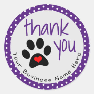 Stickers Empreinte de patte de chien pourpre Cutom