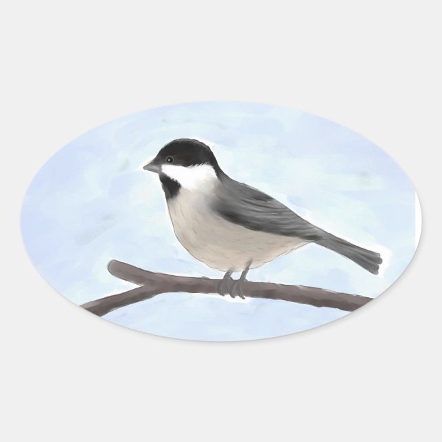 Stickers en chickadee à capuche noire (Devant)