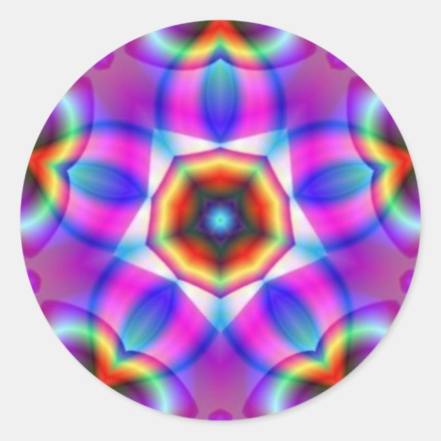 Stickers en étoile sacrée Mandala fractale (Devant)