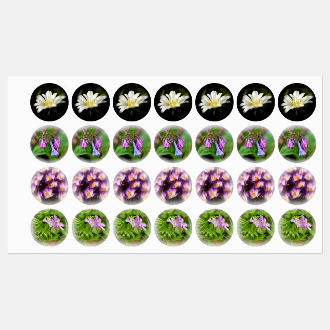 Stickers en fer floral sur ou adhésif (Feuille)