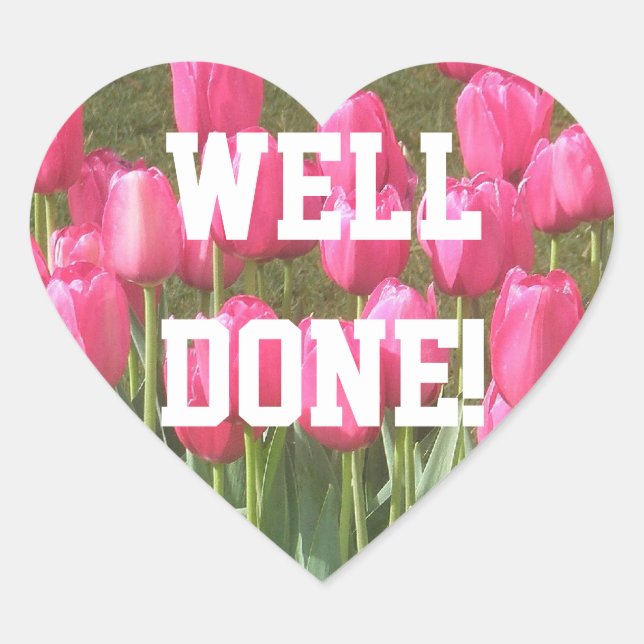 Stickers En Forme Cardiaque Rosée Tulipe Bien Fait (Devant)