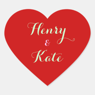 Stickers en forme de coeur avec nom Amour romantiq