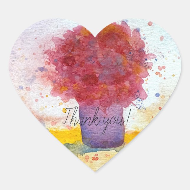 Stickers en forme de coeur de Merci (Devant)