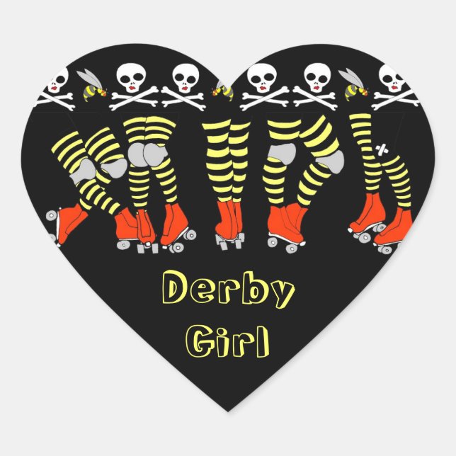 Stickers en forme de coeur derby à rouleaux (Devant)