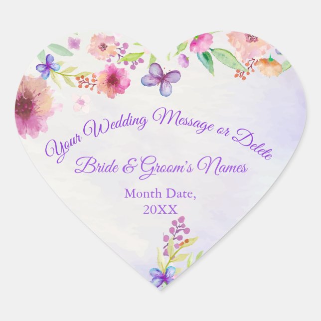 Stickers en forme de coeur pour Faveurs de mariage (Devant)