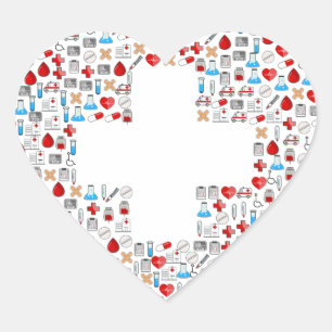 Stickers en forme de coeur premiers intervenants